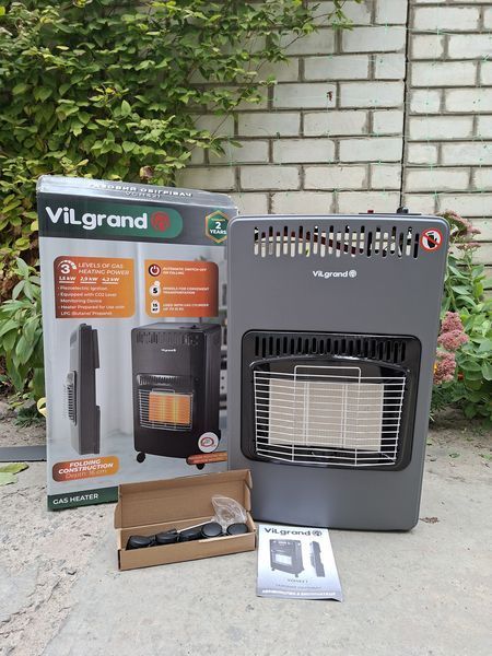 Газовий обігрівач Vilgrand VGH421 інфрачервоний керамічний + балон 25 л 2769816432 фото