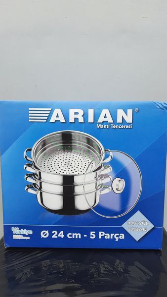 Мантоварка Arian 24 см нержавейка индукция 3 сетки 4 уровня 29522987 фото