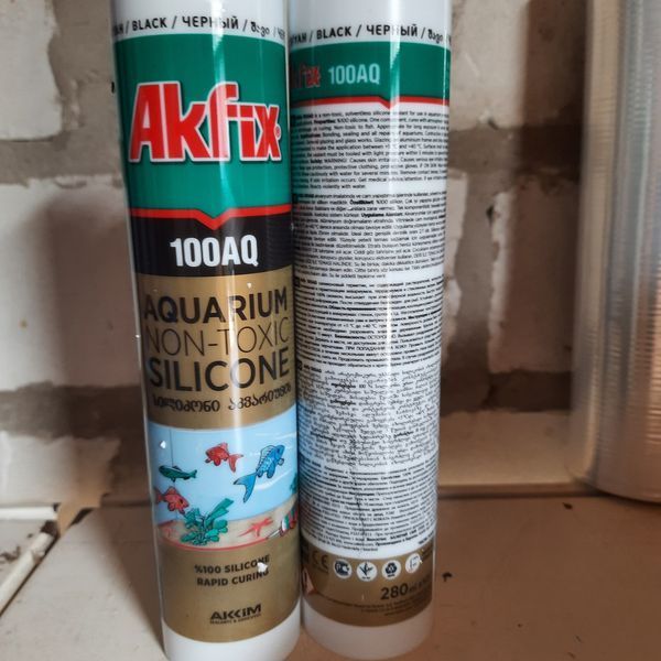 Герметик силиконовый аквариумный черный Akfix 100AQ 280мл 1397989472 фото