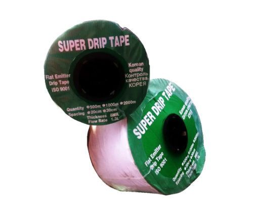 Капельна стрічка емітерна SUPER DRIP TAPE 20 см бухта 1000 метрів Корея 2527251463 фото